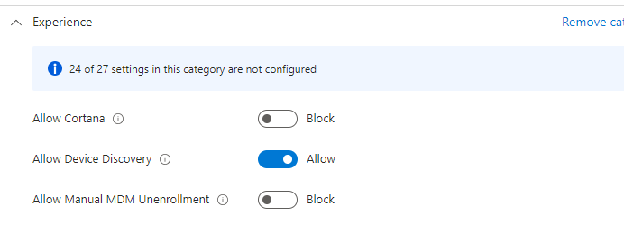 AllowDeviceDiscovery Allow Image Intune Policy