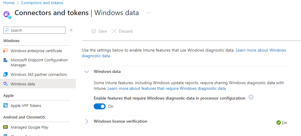 WindowsData Configured